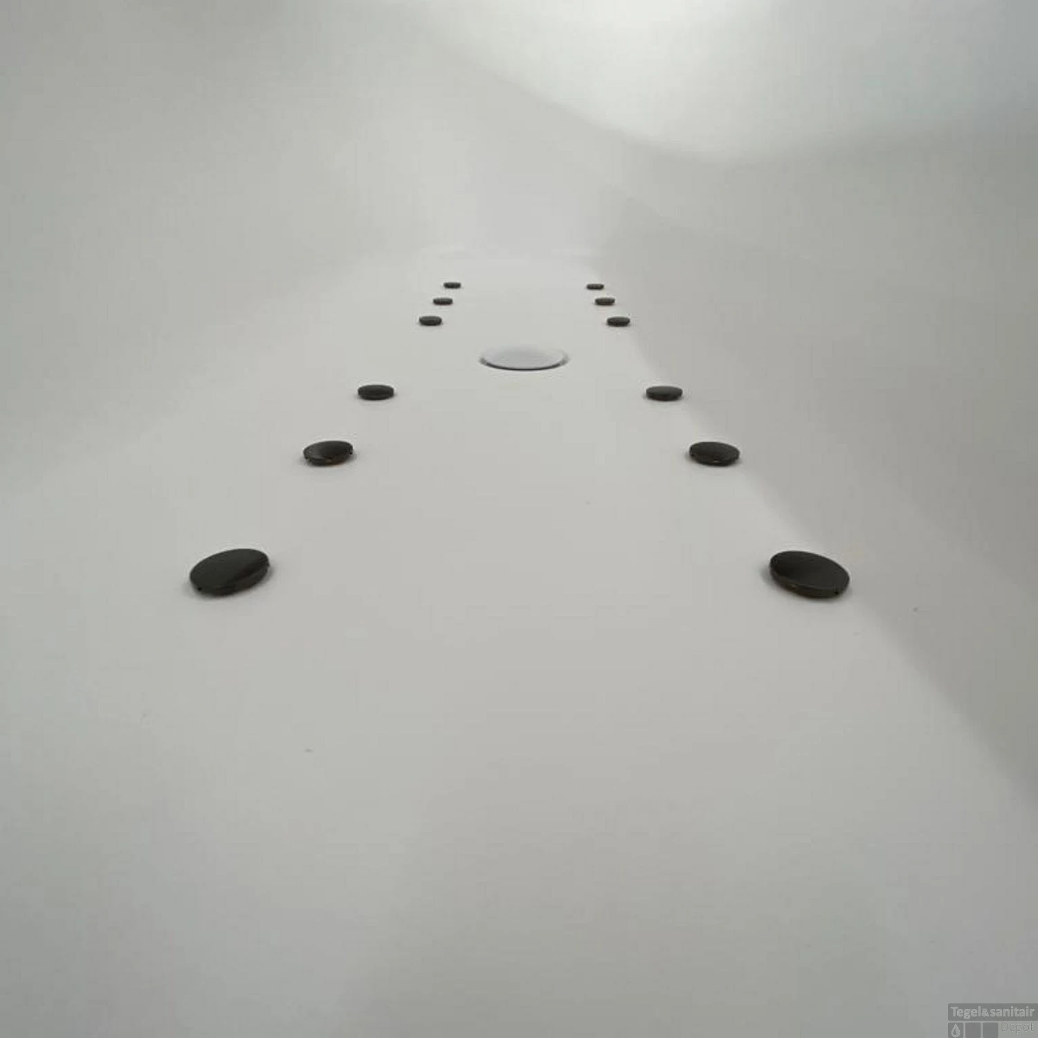 Hoekbad Whirlpool Wiesbaden Corner 180x80x58 Cm Luchtsysteem Met Gunmetal Jets En Waste Links Wit - Afbeelding 3