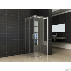 Douchecabine Hoekinstap Wiesbaden Inclusief Twee Schuifdeuren 90x90x200 Cm 8mm NANO Glas