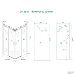 Douchecabine Hoekinstap Wiesbaden Inclusief Twee Schuifdeuren 90x90x200 Cm 8mm NANO Glas -Baden Luxe Verkoop hoekinstap wiesbaden twee schuifdeuren 90x90x200 cm chr.8mm nano tech