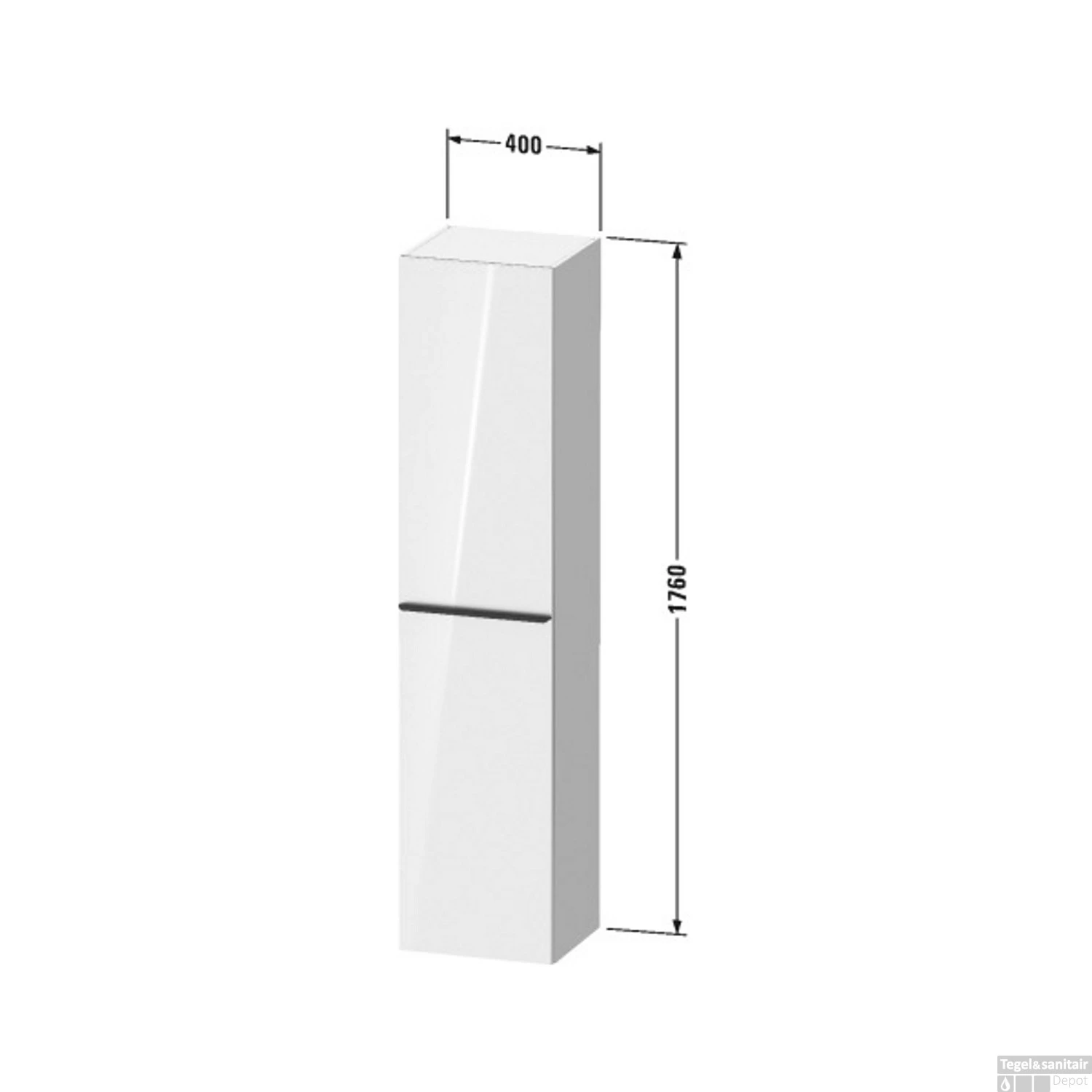 Hoge Kast Duravit D-Neo Kolomkast Wand 176 Cm Linksdraaiend Mat Grafiet - Afbeelding 3