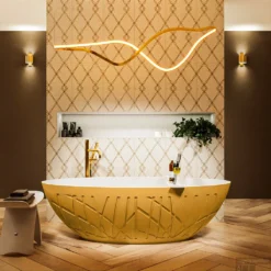 HOLM Vrijstaand Bad 180x85cm Kleur Ocher / Talc -Baden Luxe Verkoop holm 2 00014