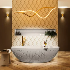 HOLM Vrijstaand Bad 180x85cm Kleur Linen / Linen -Baden Luxe Verkoop holm 2 00017