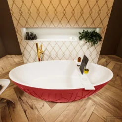 HOLM Vrijstaand Bad 180x85cm Kleur Fire / Talc -Baden Luxe Verkoop holm 3 00012