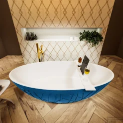 HOLM Vrijstaand Bad 180x85cm Kleur Jeans / Talc -Baden Luxe Verkoop holm 3 00013