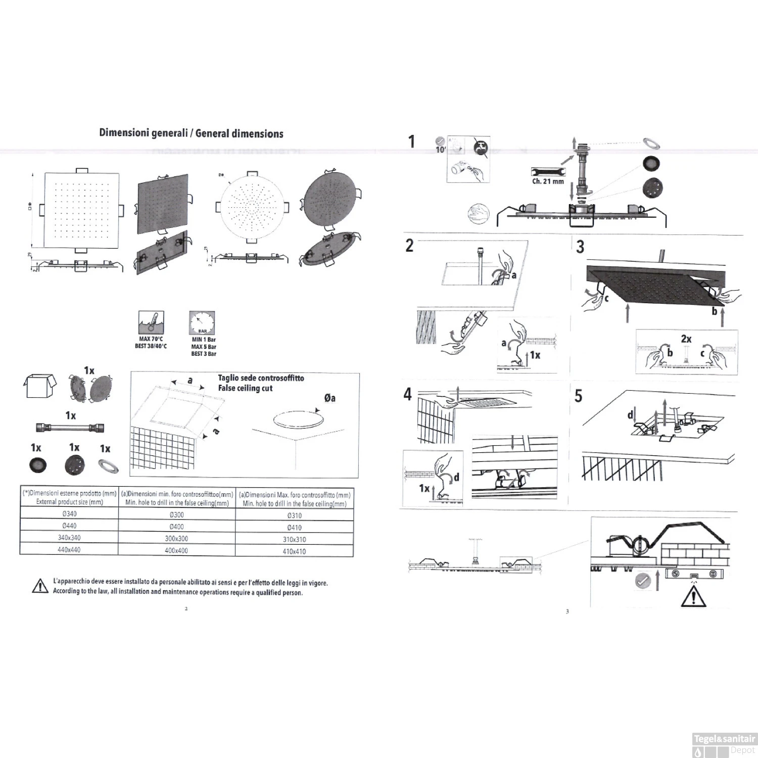 Hoofddouche Belleza Bagno ClipOn Inbouw Regendouche Rond 34 Cm Mat Zwart 4 Hoofddouche Belleza Bagno ClipOn Inbouw Regendouche Rond 34 Cm Mat Zwart - Afbeelding 4