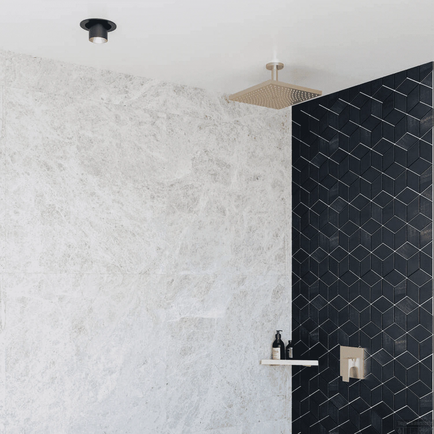 Hoofddouche HansGrohe Raindance E 300 1jet Plafondbevestiging Geborsteld Zwart Chroom 2 Hoofddouche HansGrohe Raindance E 300 1jet Plafondbevestiging Geborsteld Zwart Chroom - Afbeelding 2