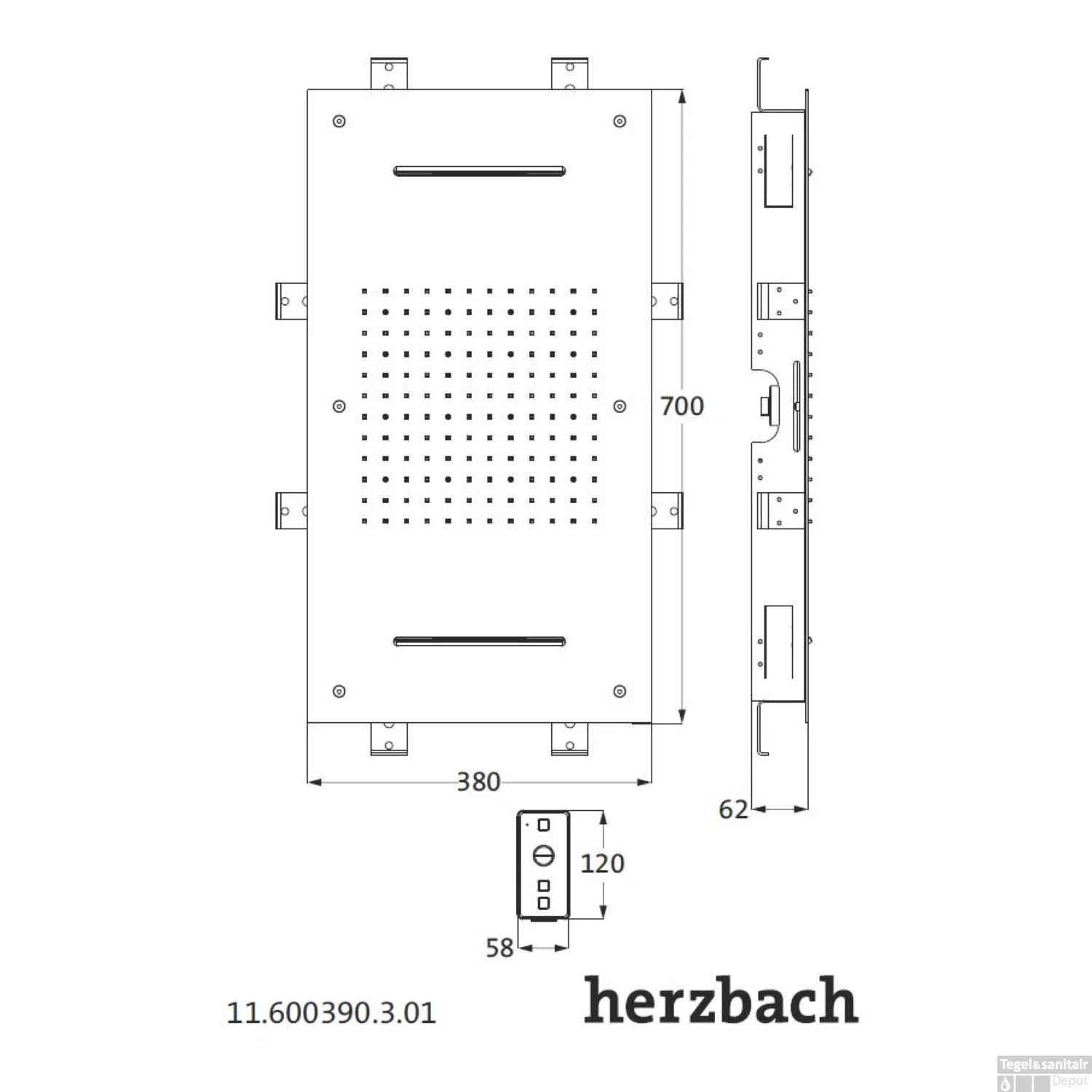 Hoofddouche Met Kleur LED-Verlichting Herzbach Living Spa Gepolijst Chroom (twee Standen) - Afbeelding 2
