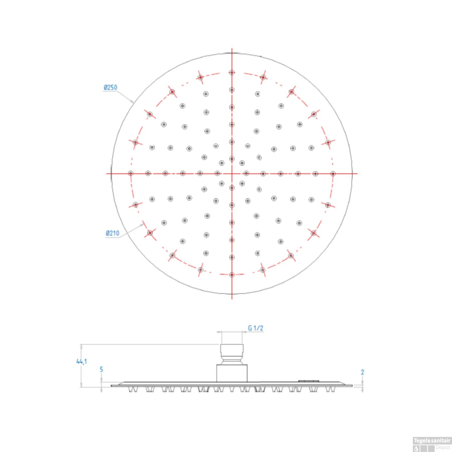 Hoofddouche Salenzi Giro Ultra Dun 25cm Mat Zwart 3 Hoofddouche Salenzi Giro Ultra Dun 25cm Mat Zwart - Afbeelding 3
