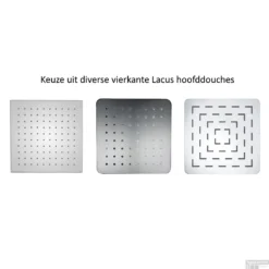 Opbouw Regendoucheset Lacus Linosa 101x45 Cm Verchroomd Messing Met Vierkante Hoofddouche -Baden Luxe Verkoop hoofddouches vierkant overzicht