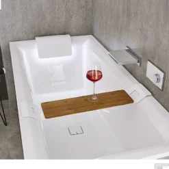 Ligbad Riho Still Square Met LED En Hoofdsteun 180x80 Cm Acryl Wit (Links) -Baden Luxe Verkoop hoofdstein sfeer 1 1