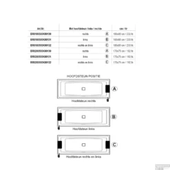 Ligbad Riho Still Square Met LED En Hoofdsteun 170x75 Cm Acryl Wit (Links) -Baden Luxe Verkoop hoofdsteun tech 1 2