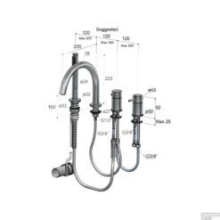 Hotbath Archie Badrandcombinatie Mengkraan Met Uitloop 2-weg Omstel RVS 316 AR073IX -Baden Luxe Verkoop hotbath archie badrandcombinatie mengkraan met uitloop 2 weg omstel rvs 316 ar073ix tech 1