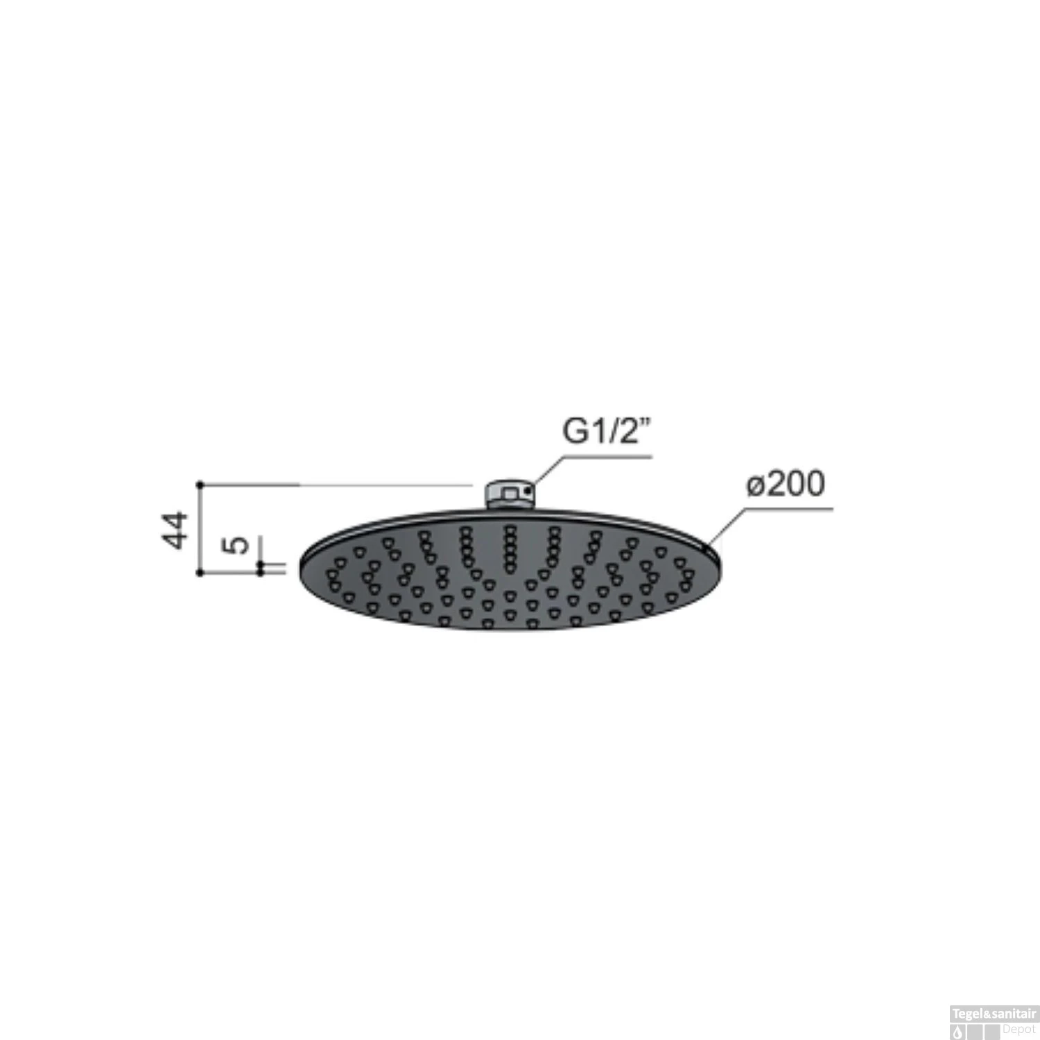 Hotbath Archie Hoofddouche Extra Dun RVS 316 Rond 20 Cm AR198IX OUTLET - Afbeelding 2