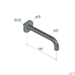 Hotbath Archie Uitloop Lengte 18 Cm RVS 316 AR095-18IX -Baden Luxe Verkoop hotbath archie uitloop lengte 18 cm rvs 316 ar095 15ix tech