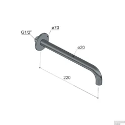 Hotbath Archie Uitloop Lengte 22 Cm RVS 316 AR095-22IX -Baden Luxe Verkoop hotbath archie uitloop lengte 22 cm rvs 316 ar095 22ix tech