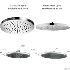 Doucheset Hotbath Cobber Met Ronde Handdouche En 30 Cm Hoofddouche Geborsteld Koper -Baden Luxe Verkoop hotbath inbouw regendoucheset keuze hoofddouche 20 of 30 cm sds9 19