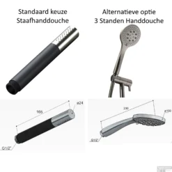 Complete Regendouche Hotbath Cobber IBS20A Inbouwset Met 2-Weg-Stop-Omstel -Baden Luxe Verkoop hotbath inbouw regendoucheset keuze staafhanddouche of 3 standen handdouche ibs20a