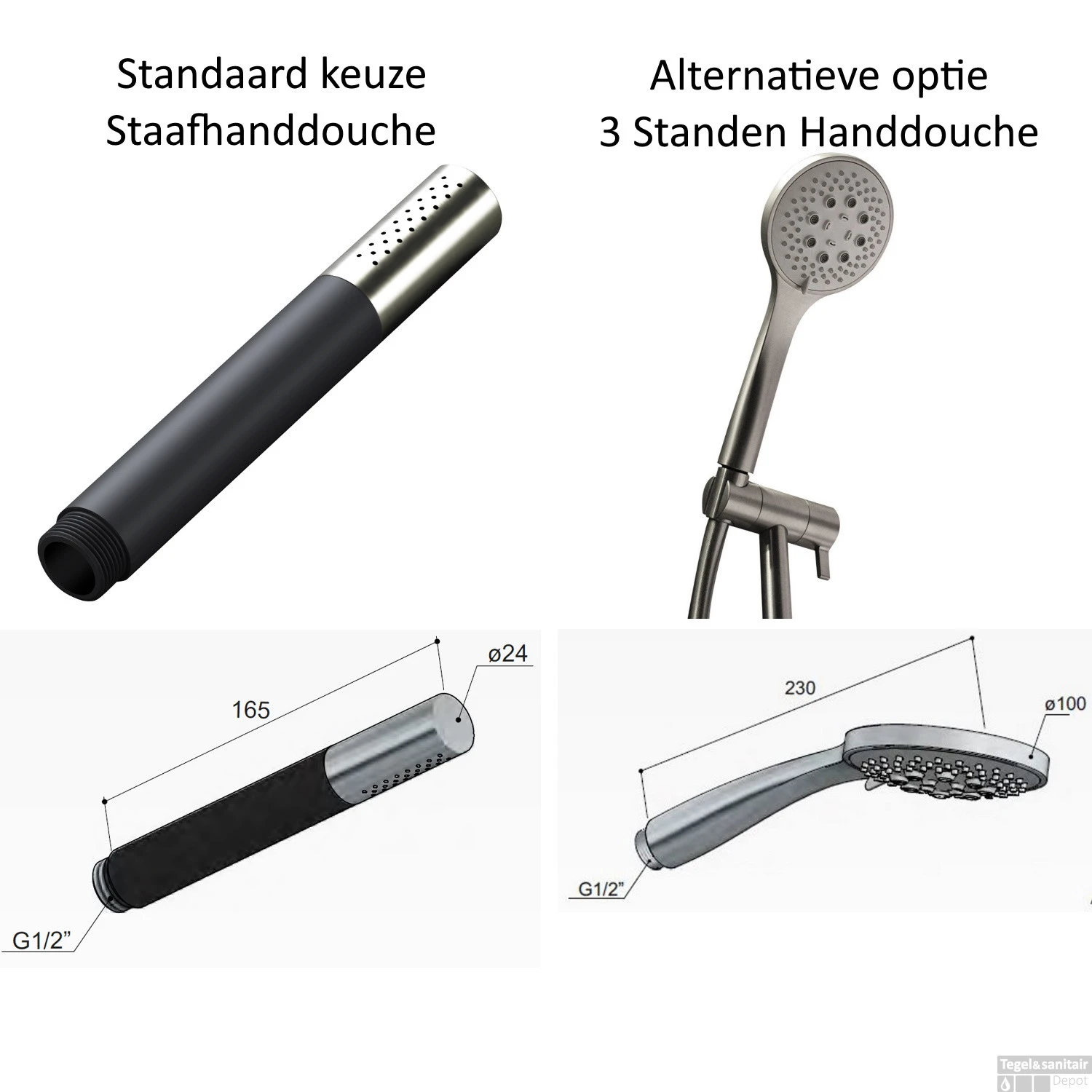 Complete Regendouche Hotbath Cobber IBS20A Inbouwset Met 2-Weg-Stop-Omstel - Afbeelding 4