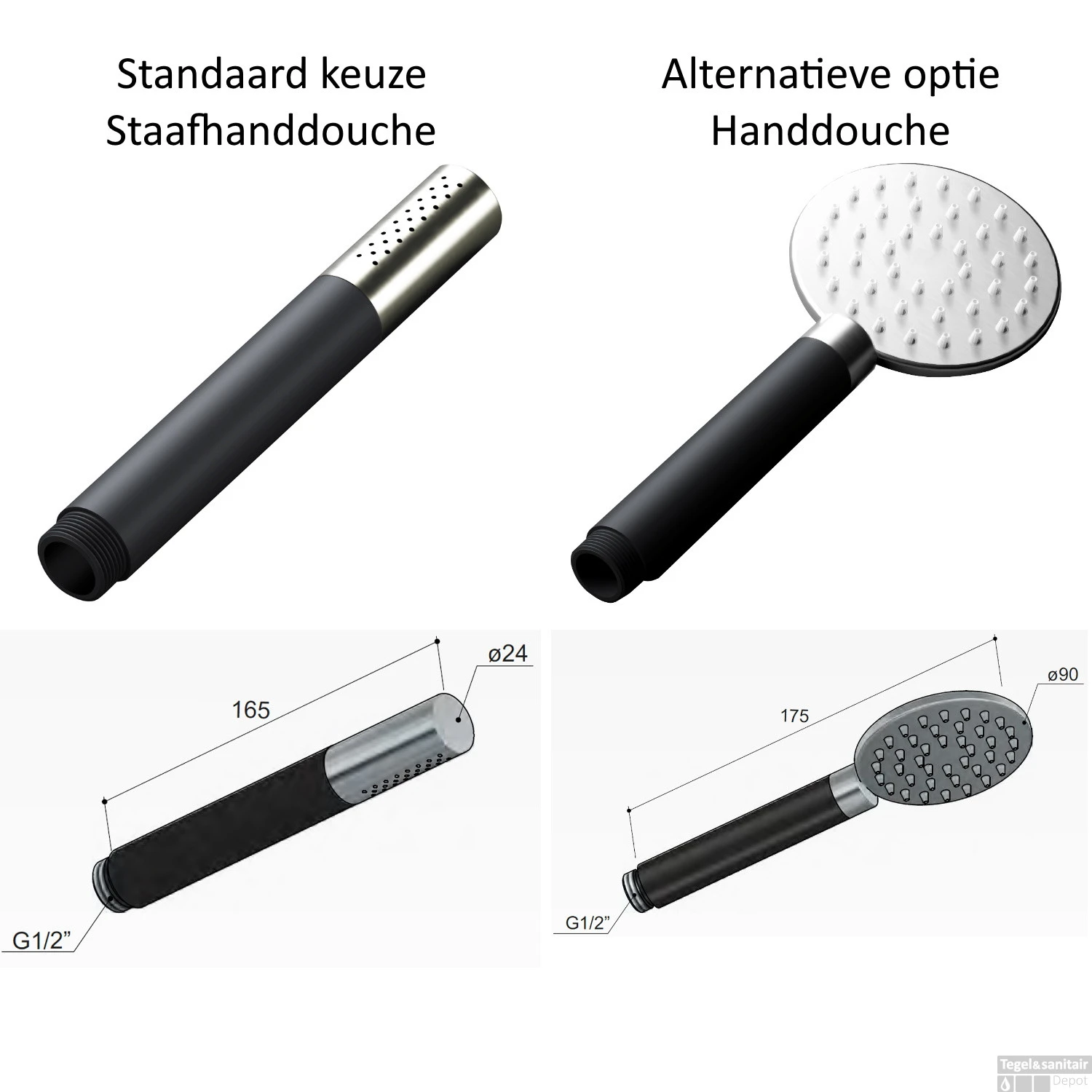 Doucheset Hotbath Cobber Met 30 Cm Hoofddouche Geborsteld Nikkel 3 Doucheset Hotbath Cobber Met 30 Cm Hoofddouche Geborsteld Nikkel - Afbeelding 3