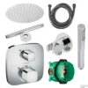 Hansgrohe Ecostat Regendoucheset Inbouw Plafonduitloop Met Handdouche En Hoofddouche 20cm Thermostaat Square Chroom