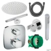 Hansgrohe Ecostat Regendoucheset Inbouw Plafonduitloop Met Handdouche En Hoofddouche 30cm Thermostaat Square Chroom