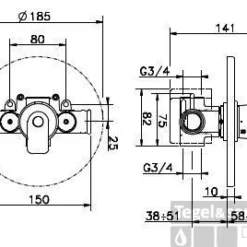 Huber Atelier Inbouw Douchethermostaat RVS 525.51H.NS