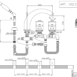 Huber Croisette 4-gats Badmengkraan Thermostatisch Chroom 162CS01HCR