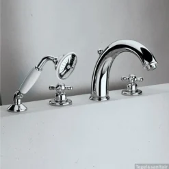 Huber Croisette 4-gats Badmengkraan Goud 162CS01HAG -Baden Luxe Verkoop huber croisette 4 gats badmengkraan thermostatisch goud 162cs01hag 1