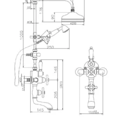 Huber Croisette Bad Douchecombinatie RVS 592CS21HNS