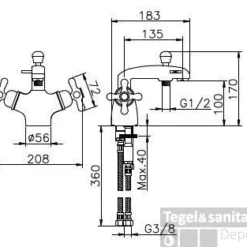 Huber Croisette Badthermostaatkraan Brons 107.CS01H.BA