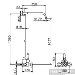Huber Croisette Douchecombinatie Brons 598.CS01H.BA