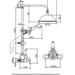 Huber Croisette Douchecombinatie Goud 599CS01HAG