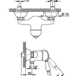 Huber Croisette Douchemengkraan Brons CM.000440.27