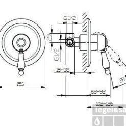 Huber Croisette Inbouw Douchemengkraan Goud CM.000300.2G