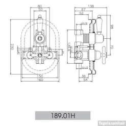 Huber Croisette Inbouw Douchethermostaat 18901H 1/2 Brons