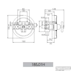 Huber Croisette Inbouw Douchethermostaat Chroom/Goud 18501HCA