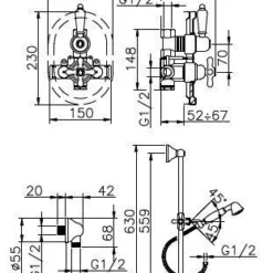 Huber Croisette Inbouw Thermostatische Doucheset Brons 910CS01HBA