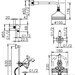 Huber Croisette Inbouw Thermostatische Doucheset Goud 912CS01HAG