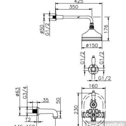 Huber Croisette Inbouwset Bad/Doucheset Brons 916CS01HBA