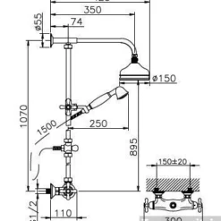 Huber Croisette Thermostatische Doucheset Chroom/Goud 390CS01HCA