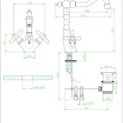 Wastafelmengkraan Huber Croisette 28401HAG Goud