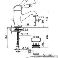 Wastafelmengkraan Huber Croisette CM.000510.2G Goud