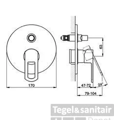 Huber Dado Cascade Afdekset Bad/douchemengkraan Chroom DC.000210.21