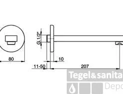 Huber Dado Cascade Baduitloop Wandmontage Chroom DC.000240.21