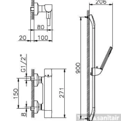 Huber Icon Douche Thermostaatkraan Chroom 190T.VL05H.CR