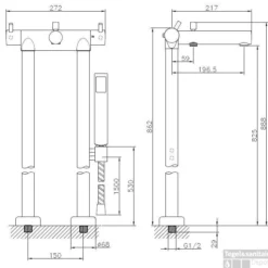 Huber Kiruna Pilaar Badkraan Thermostatisch 228N.01HNS