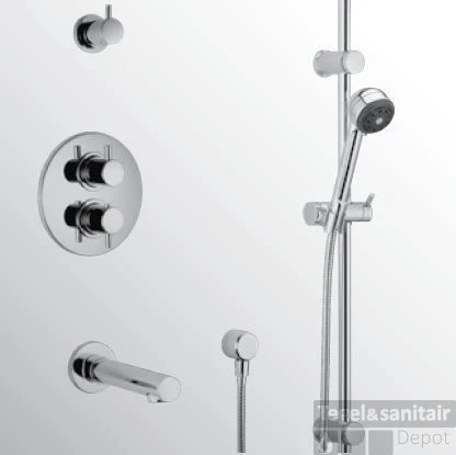 Huber Kiruna Thermostatische Inbouw Bad/doucheset Chroom 914K.KR01H.CR 2 Huber Kiruna Thermostatische Inbouw Bad/doucheset Chroom 914K.KR01H.CR - Afbeelding 2