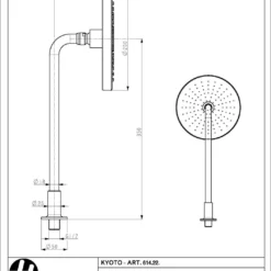 Huber Kyoto Douchekop Met Muurbevestiging 61422HCR