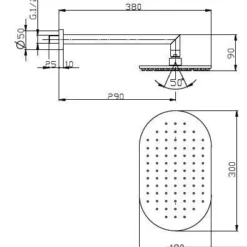 Huber Levity Hoofddouche Met Muurarm Chroom SS.013490.21