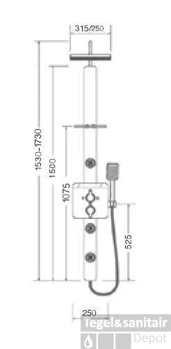 Huber Soft Douchekolom Thermostaat Chroom-zwart SF.0060001.21